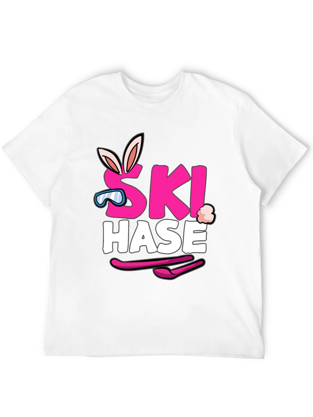 Ski Hase T-Shirt - Easter Bunny Skiing Tee