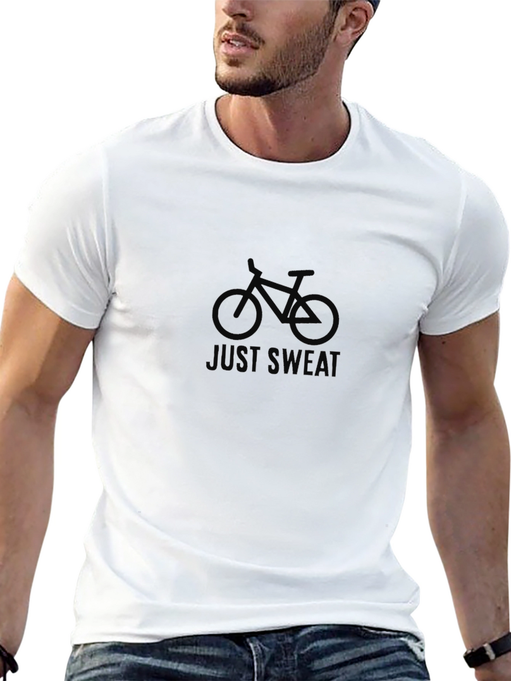 Just Sweat Bike Graphic Tee - Black