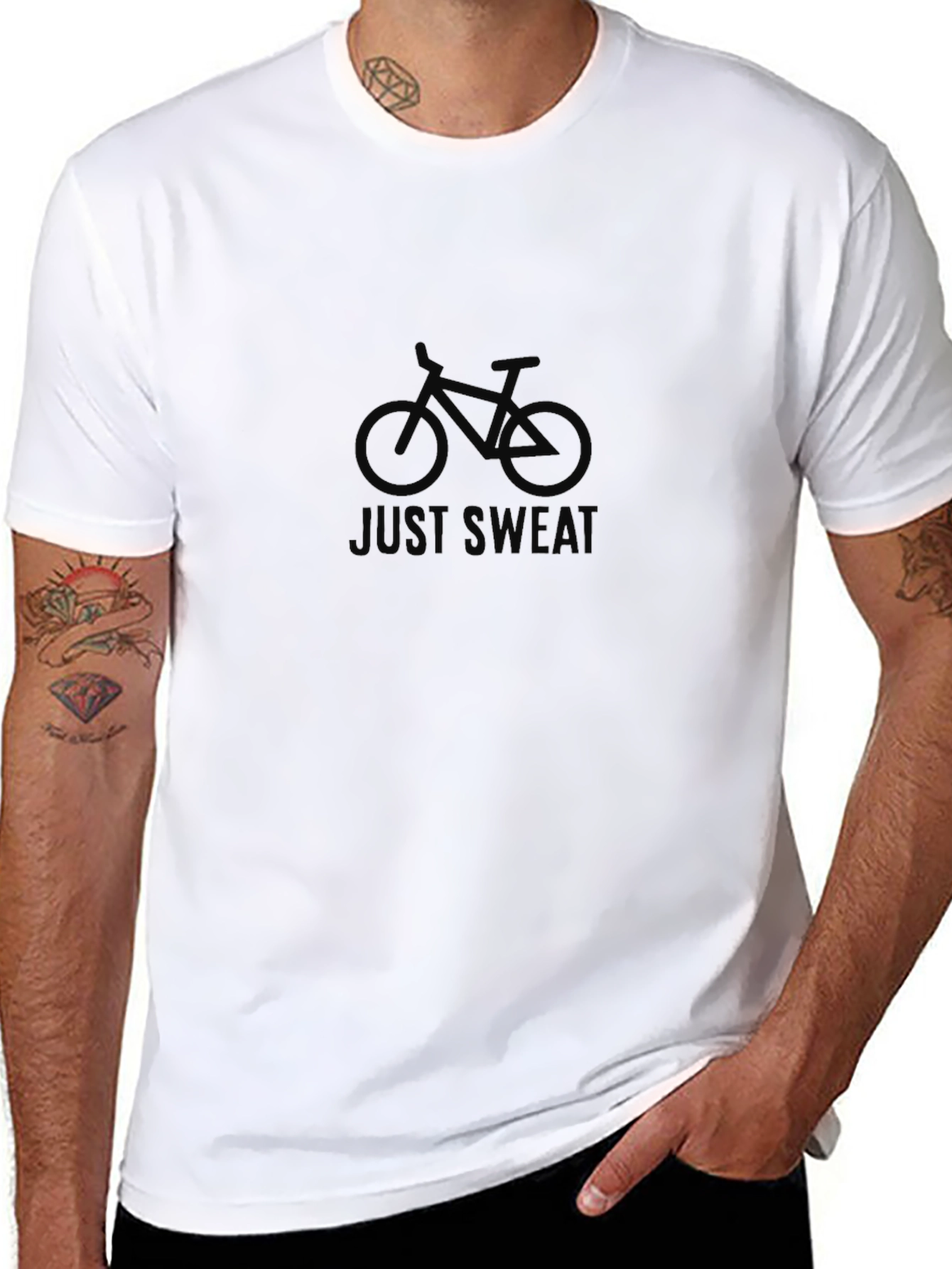 Just Sweat Bike Graphic Tee - Black