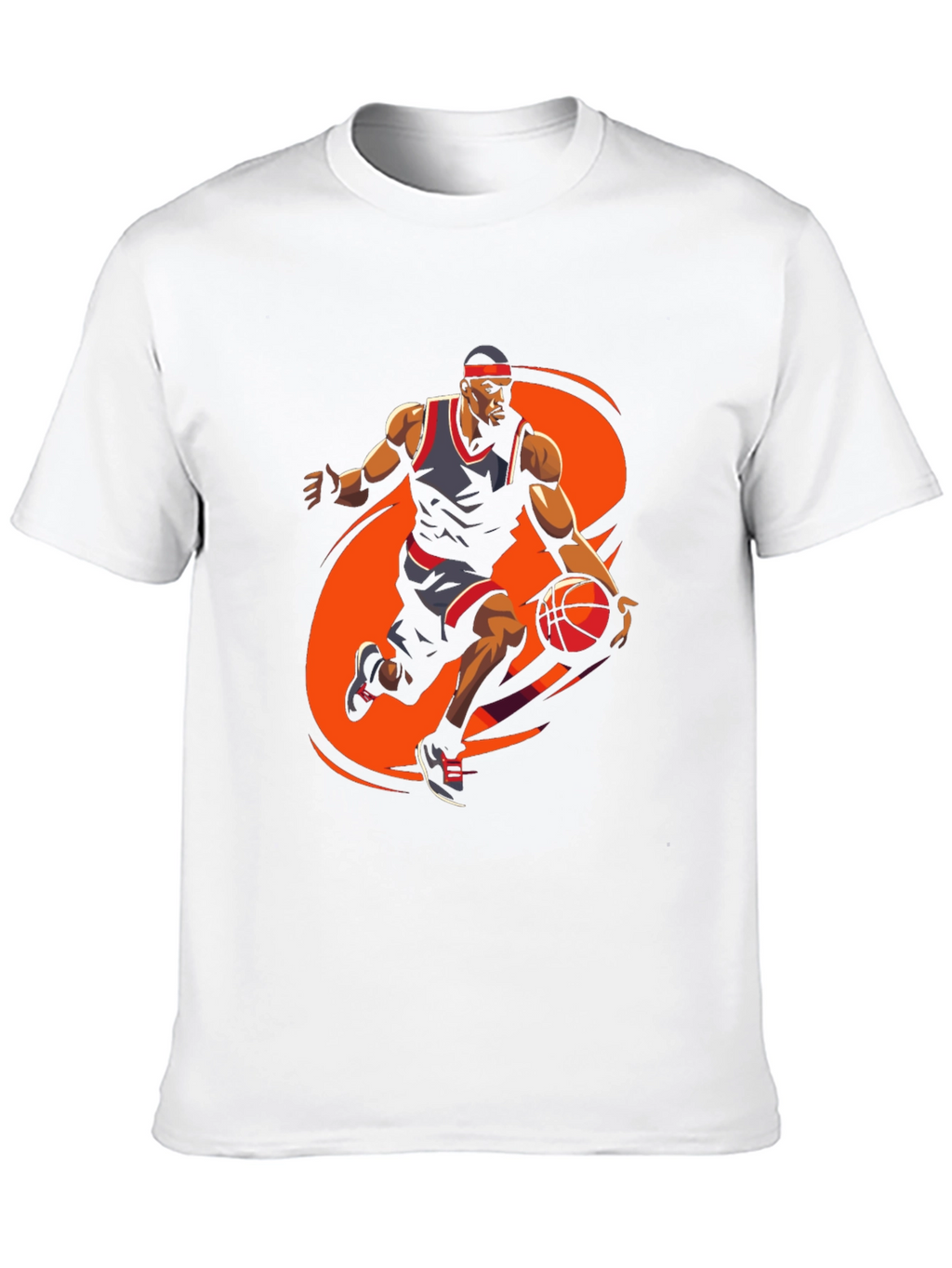 Basketball Player Graphic Tee - Stylish Black Cotton T-Shirt
