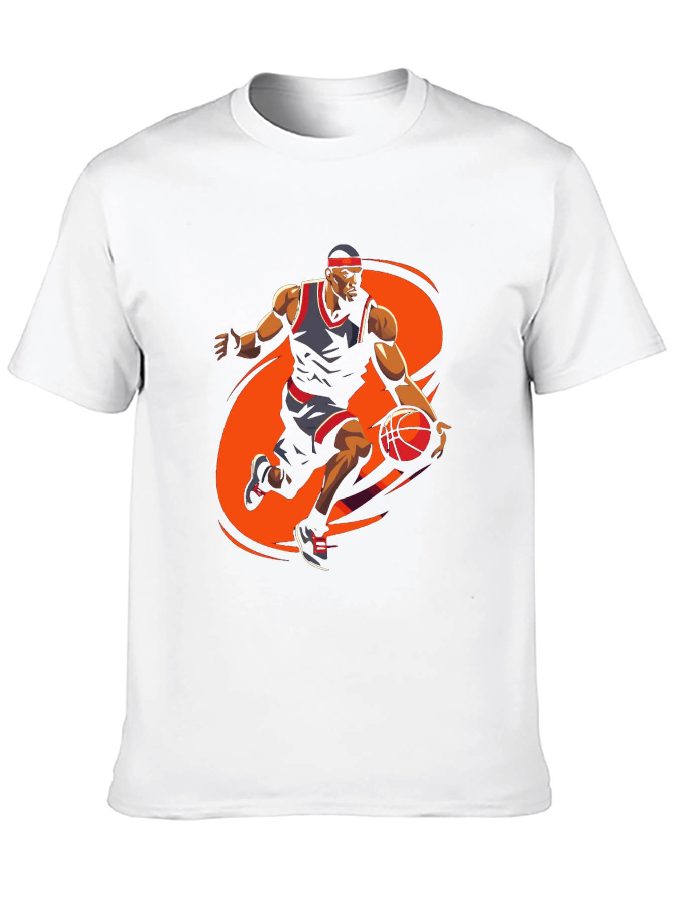 Basketball Player Graphic Tee - Stylish Black Cotton T-Shirt