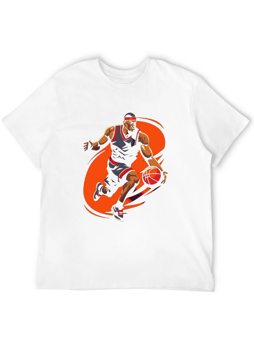 Basketball Player Graphic Tee - Stylish Black Cotton T-Shirt