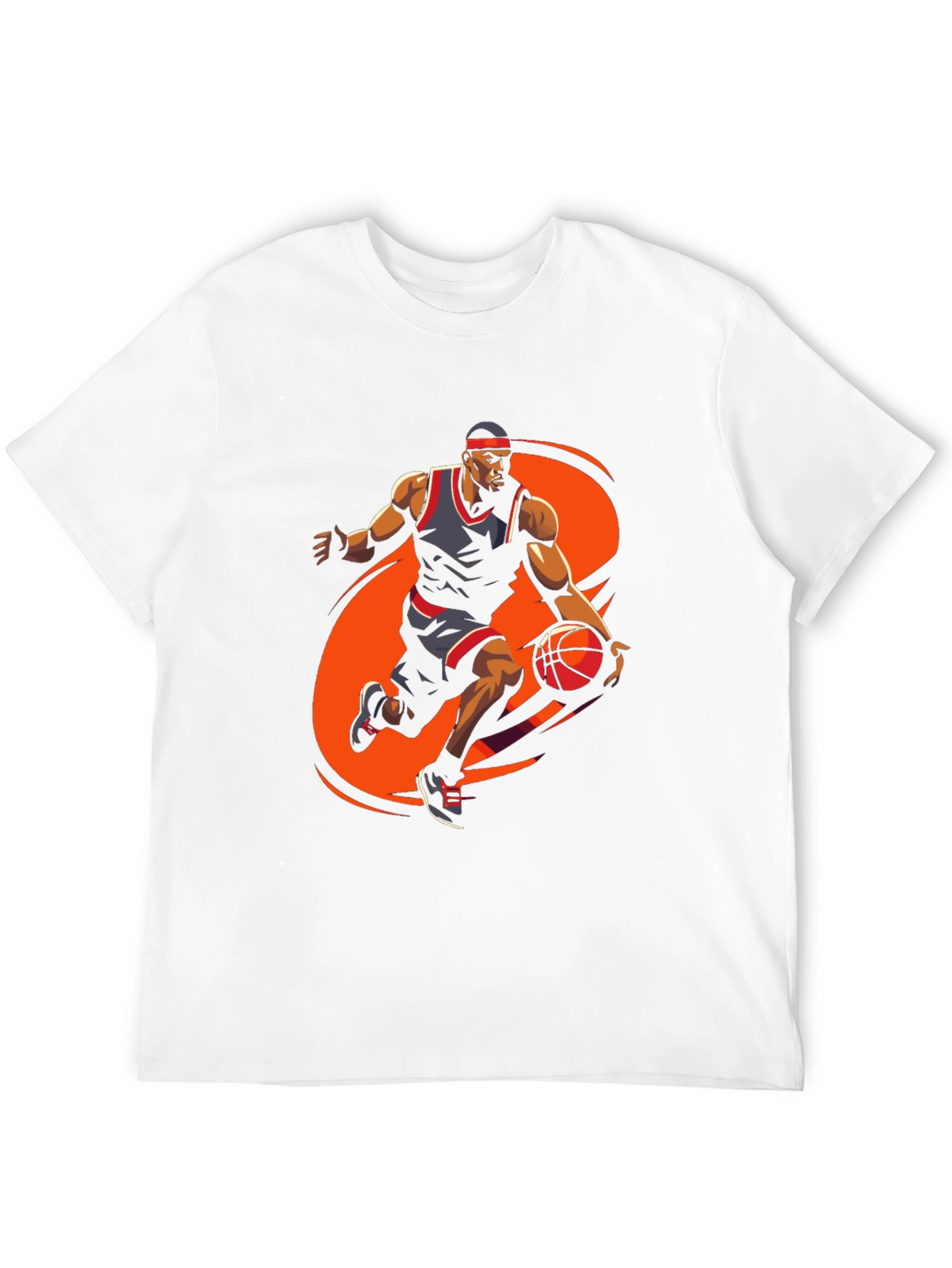 Basketball Player Graphic Tee - Stylish Black Cotton T-Shirt