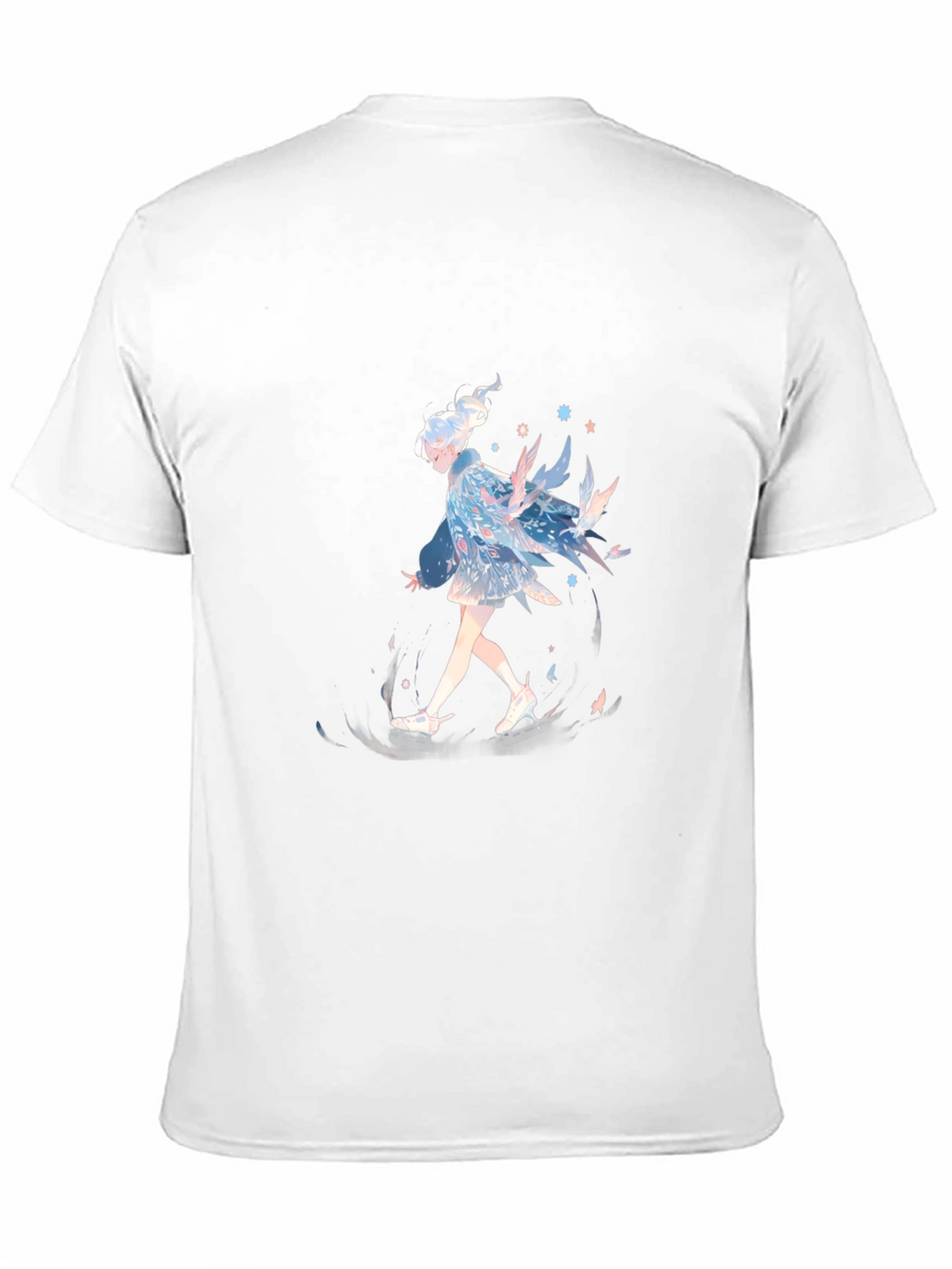 Anime Girl Graphic Print Black T-Shirt