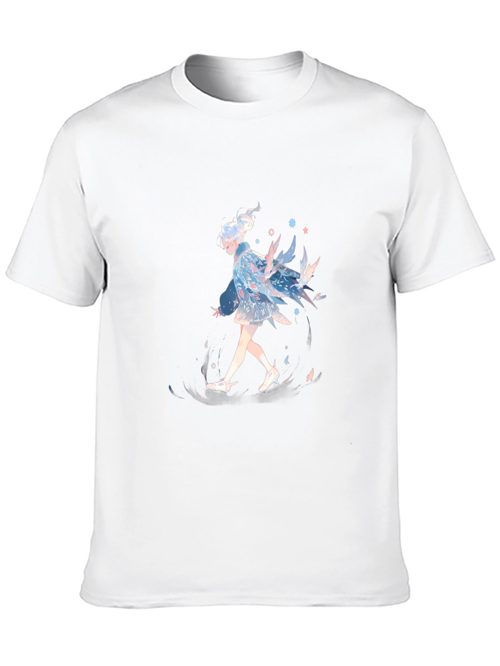 Anime Girl Graphic Print Black T-Shirt