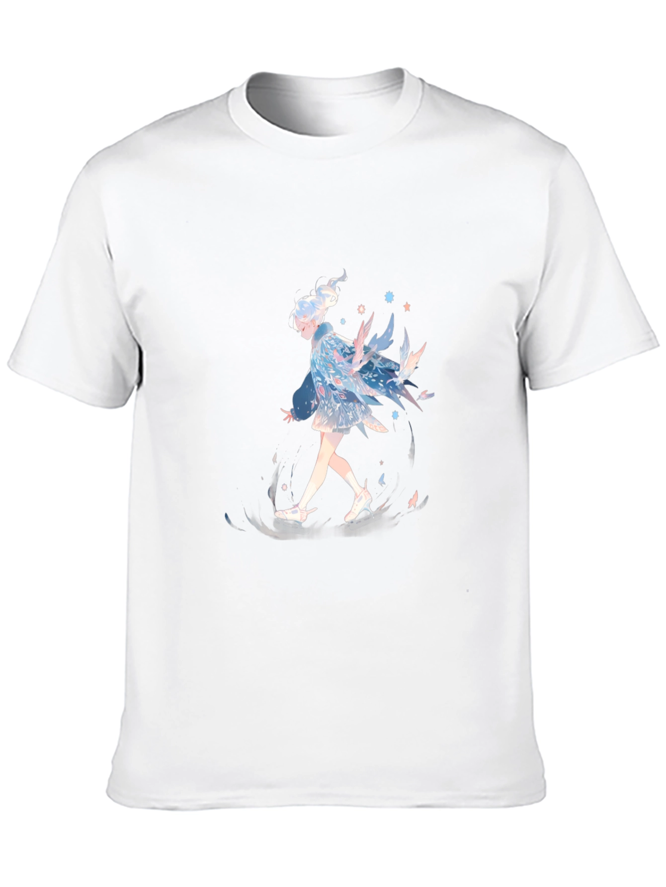 Anime Girl Graphic Print Black T-Shirt