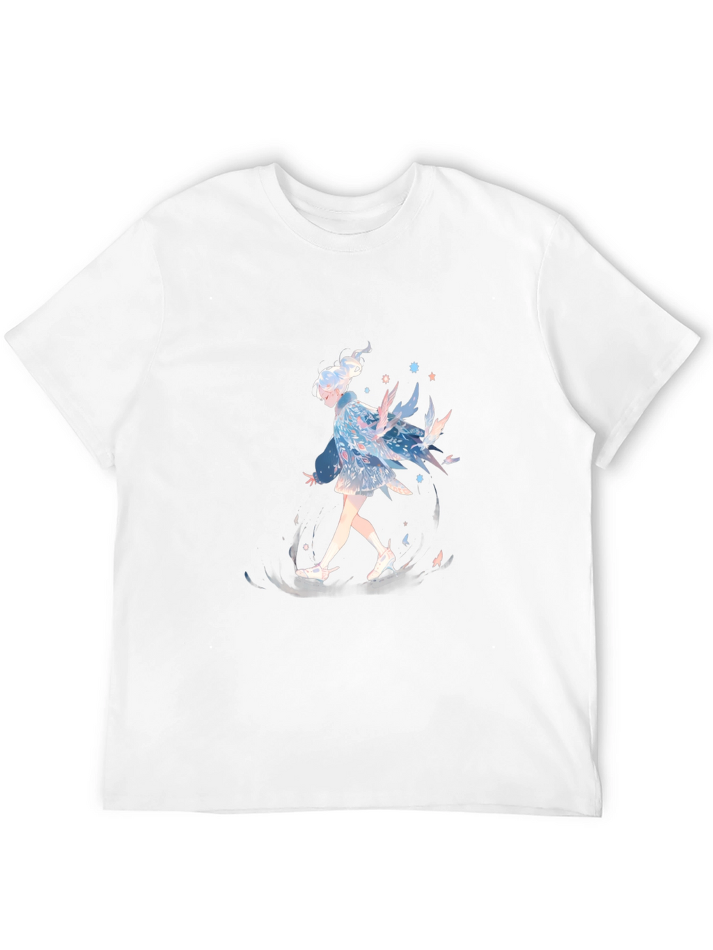 Anime Girl Graphic Print Black T-Shirt