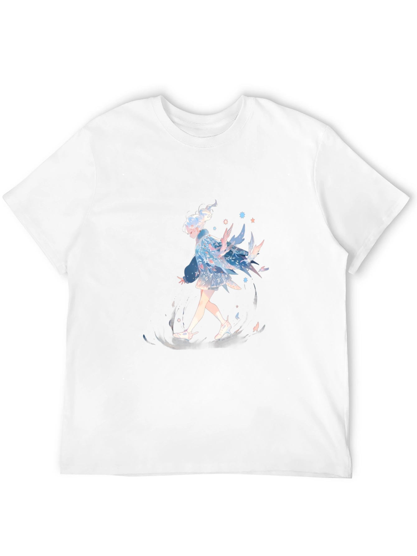 Anime Girl Graphic Print Black T-Shirt