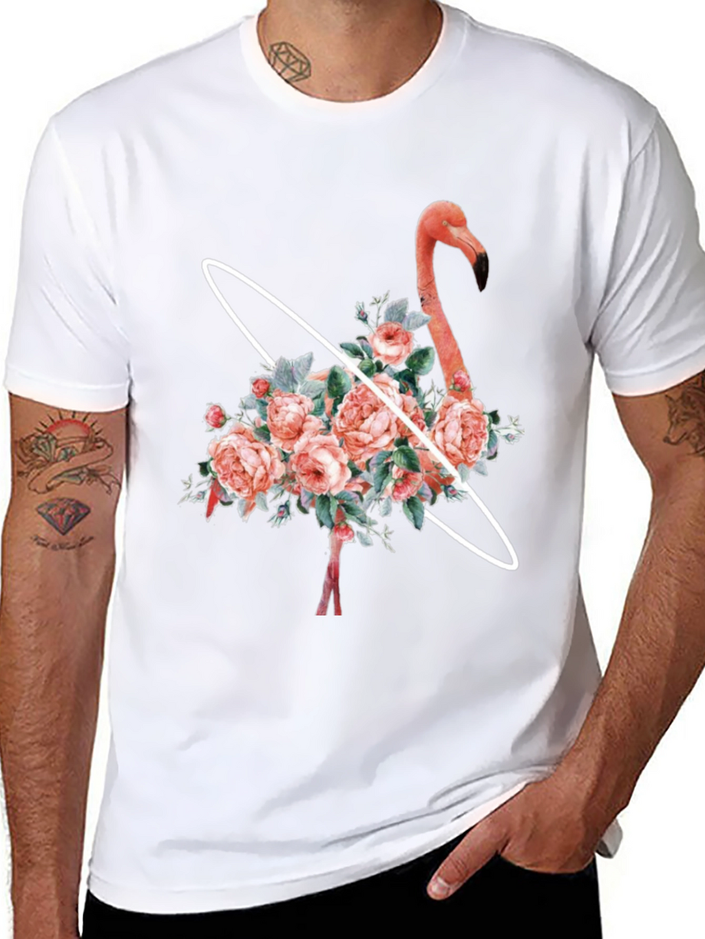 Floral Flamingo Graphic T-Shirt