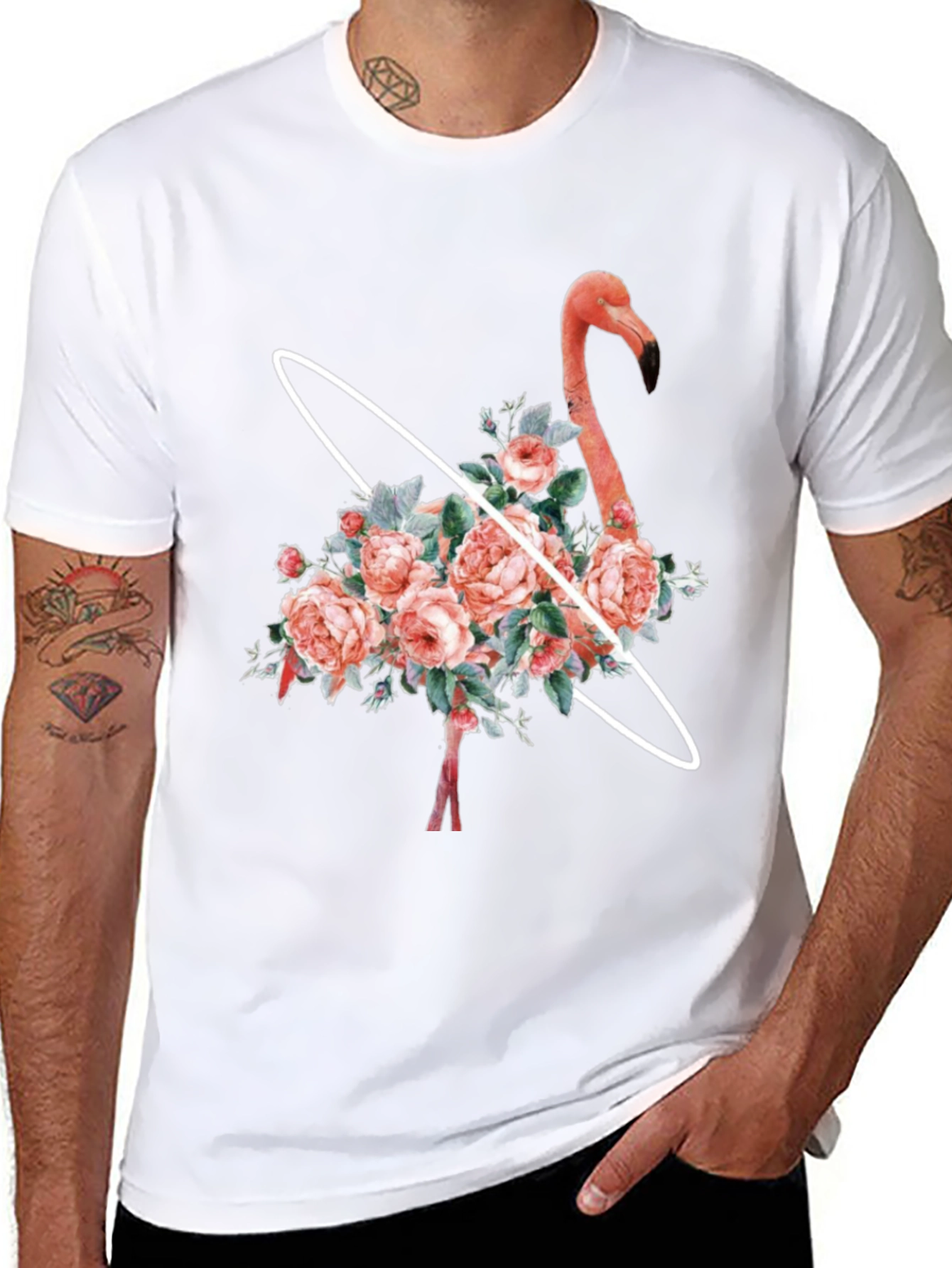 Floral Flamingo Graphic T-Shirt