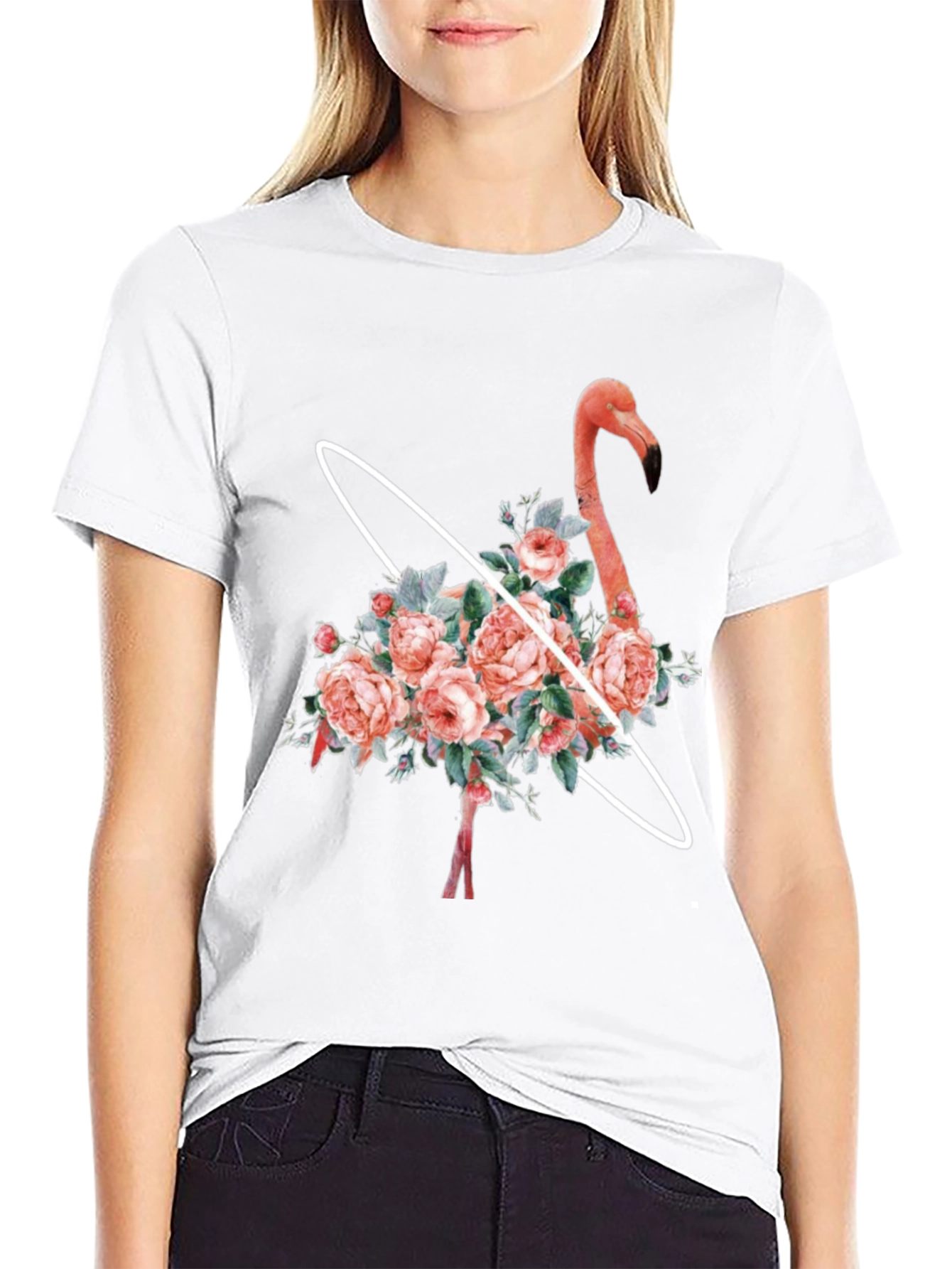 Floral Flamingo Graphic T-Shirt