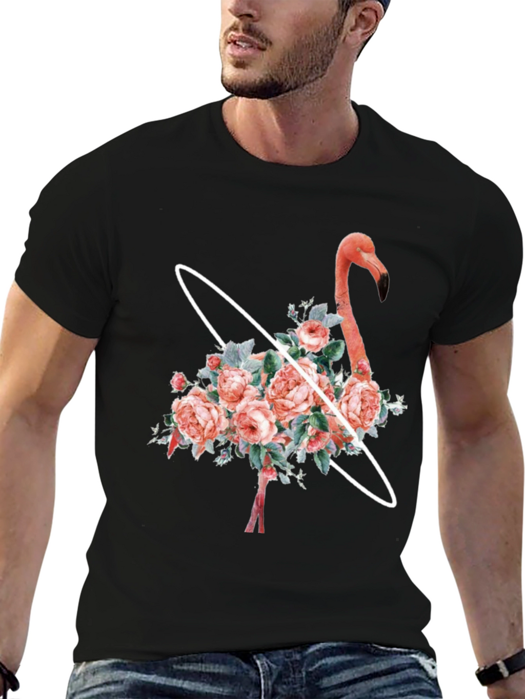 Floral Flamingo Graphic T-Shirt