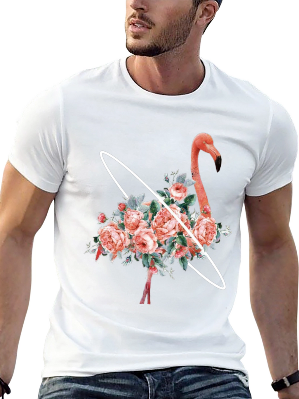 Floral Flamingo Graphic T-Shirt