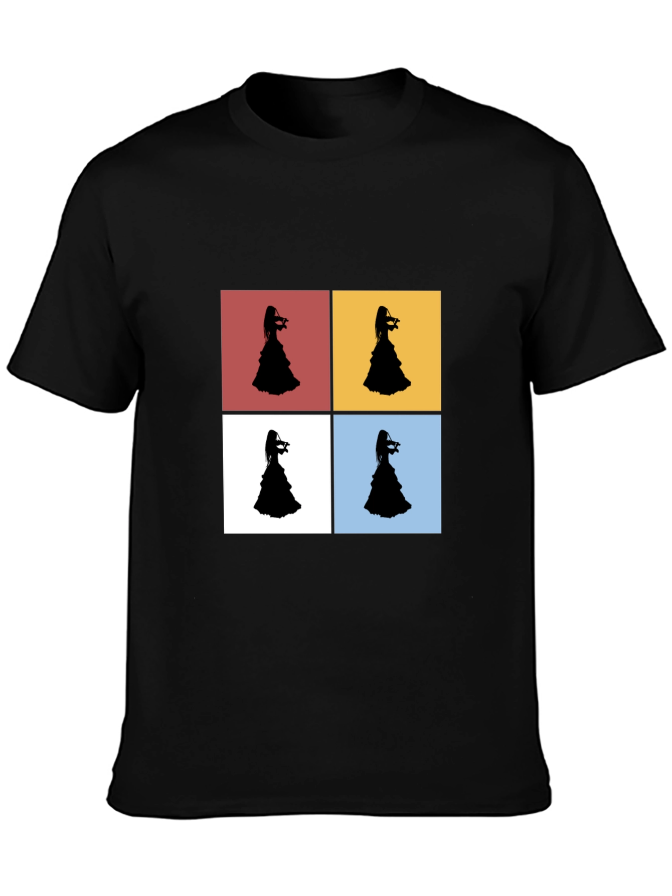 Violinist Silhouette Pop Art T-Shirt - Stylish Graphic Tee