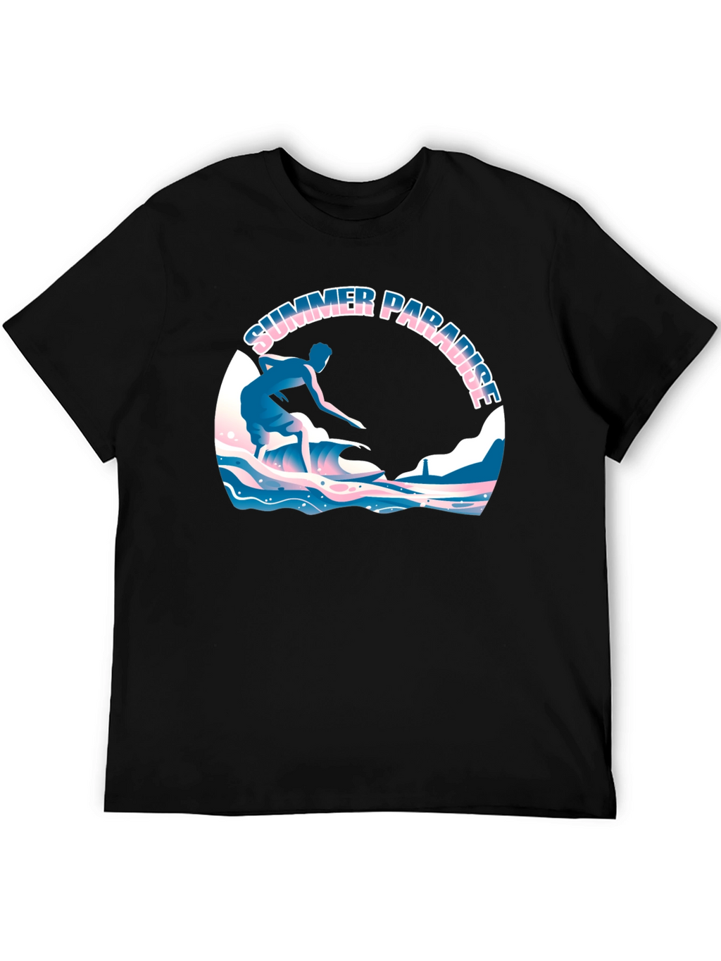 Summer Paradise Surfing Graphic T-Shirt
