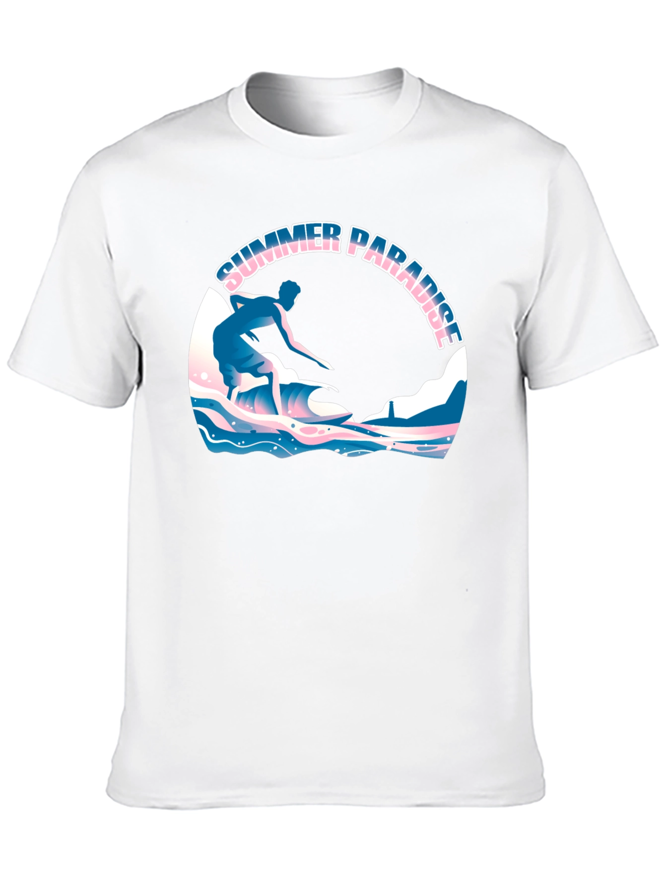 Summer Paradise Surfing Graphic T-Shirt