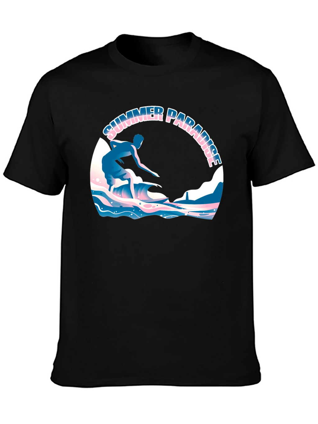 Summer Paradise Surfing Graphic T-Shirt