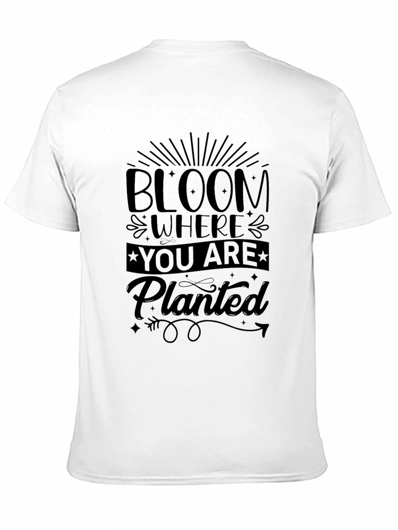 Bloom Where You Are Planted Black T-Shirt