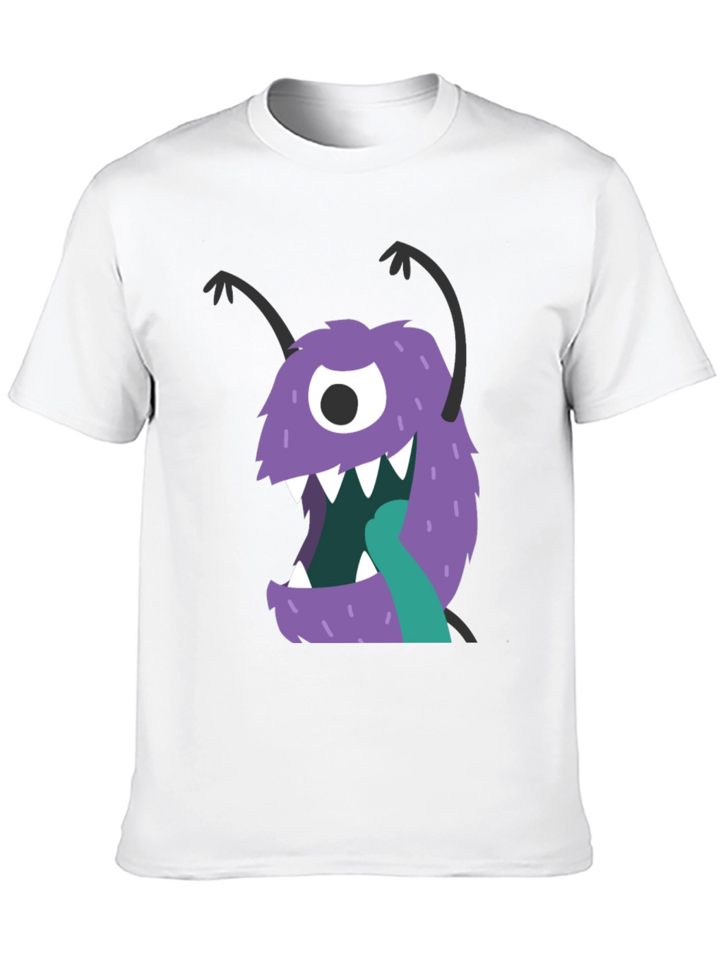 Monster Graphic Tee - Black Cotton Blend Casual Wear