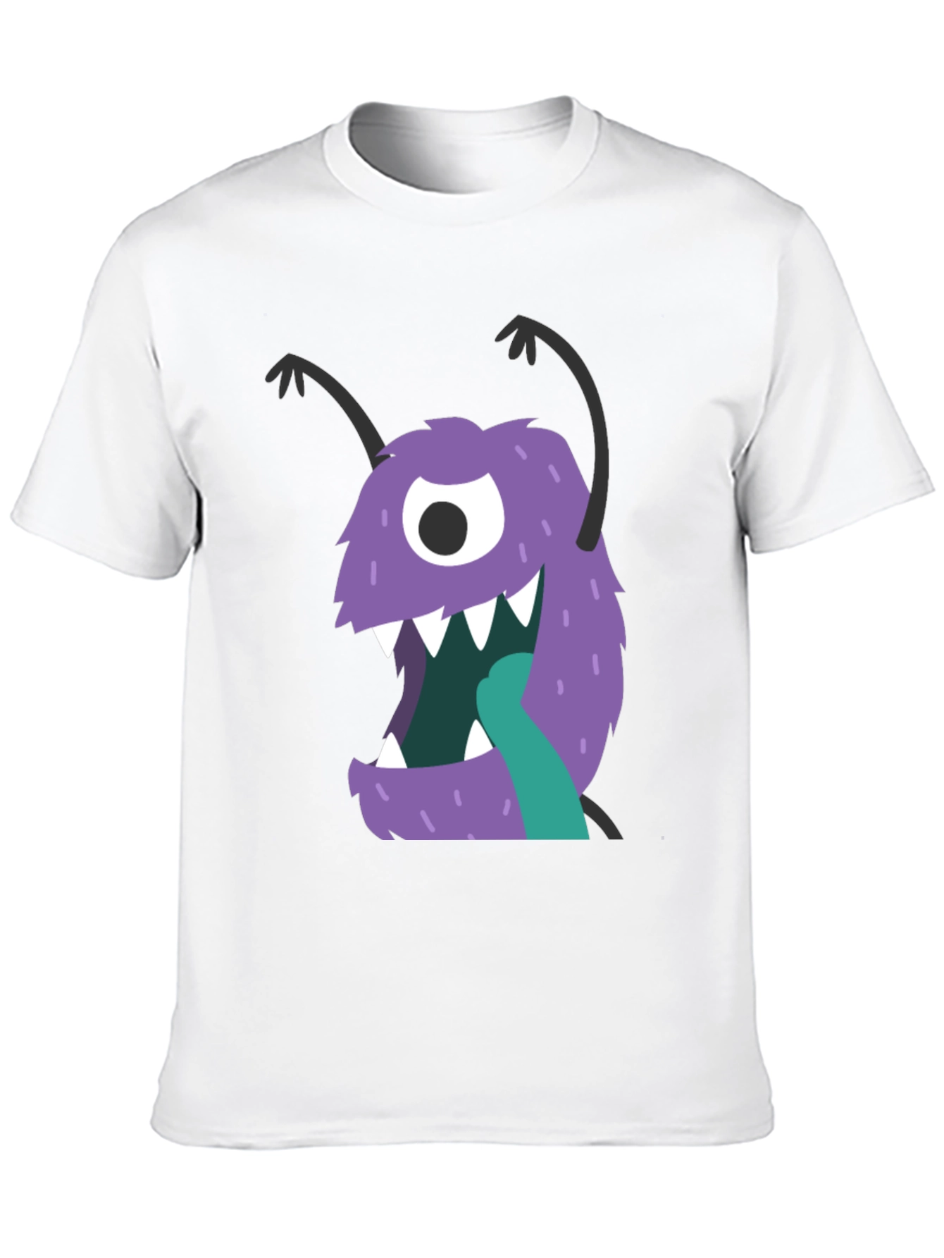 Monster Graphic Tee - Black Cotton Blend Casual Wear