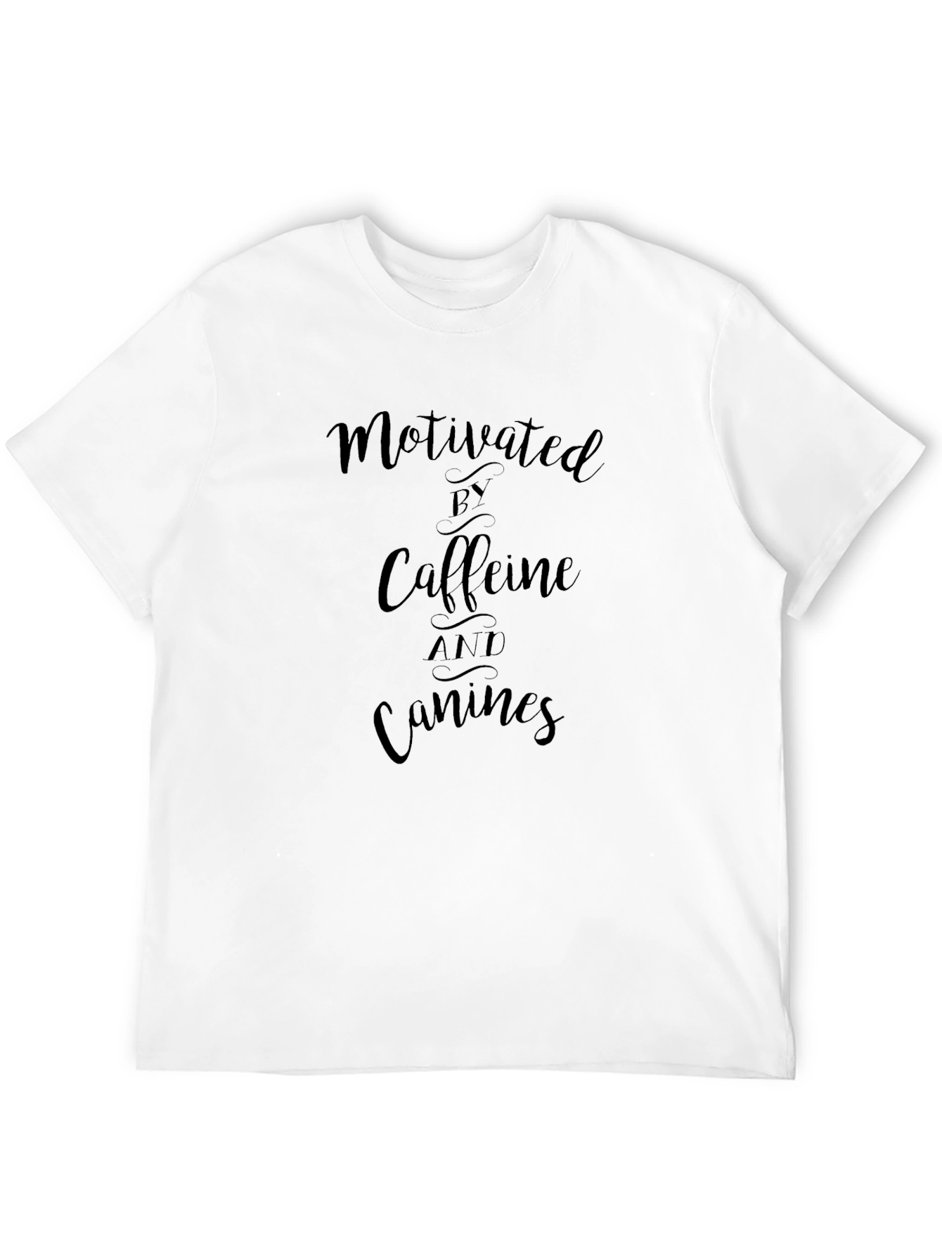 Motivated By Caffeine and Canines Black T-Shirt