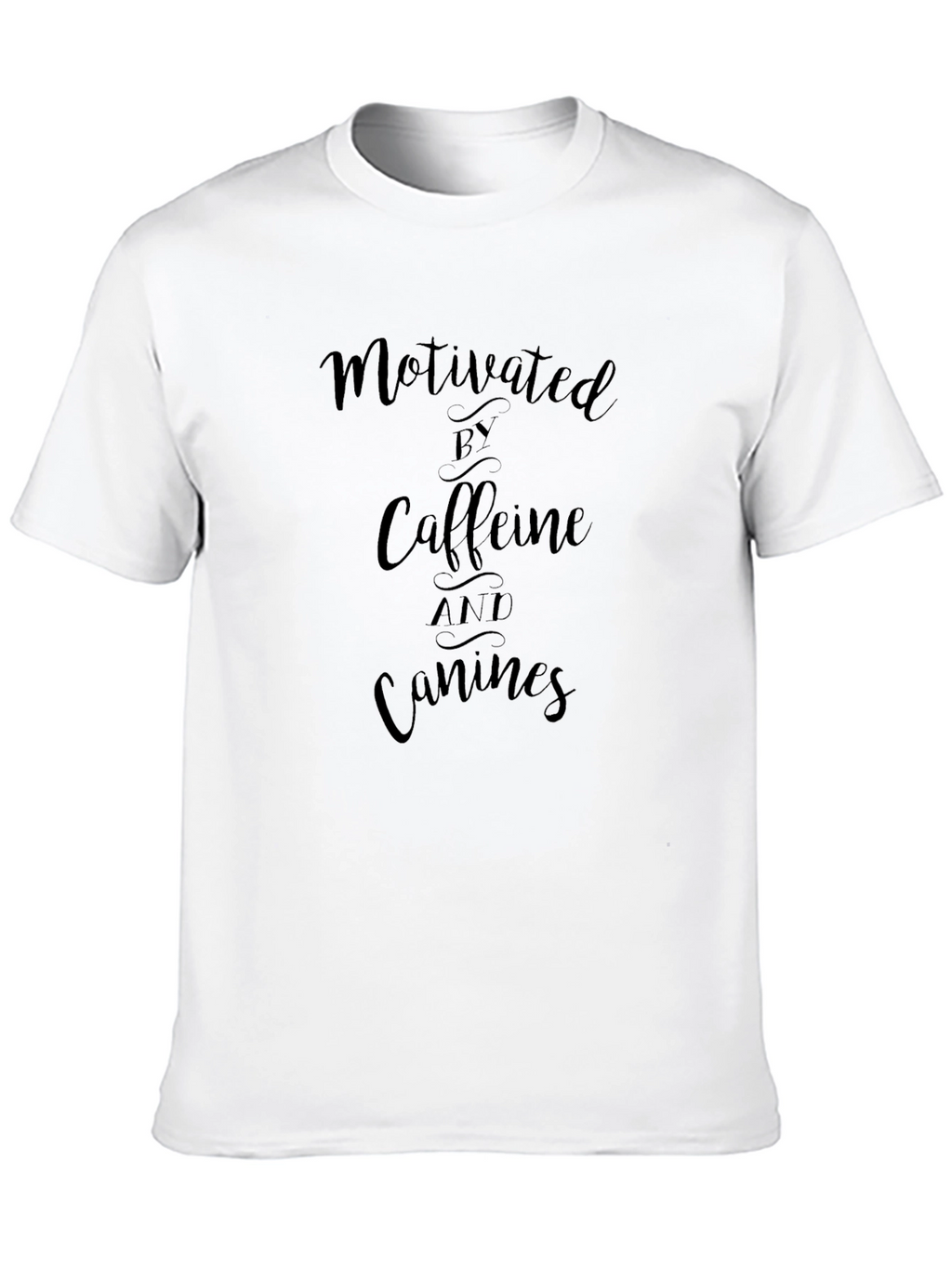 Motivated By Caffeine and Canines Black T-Shirt