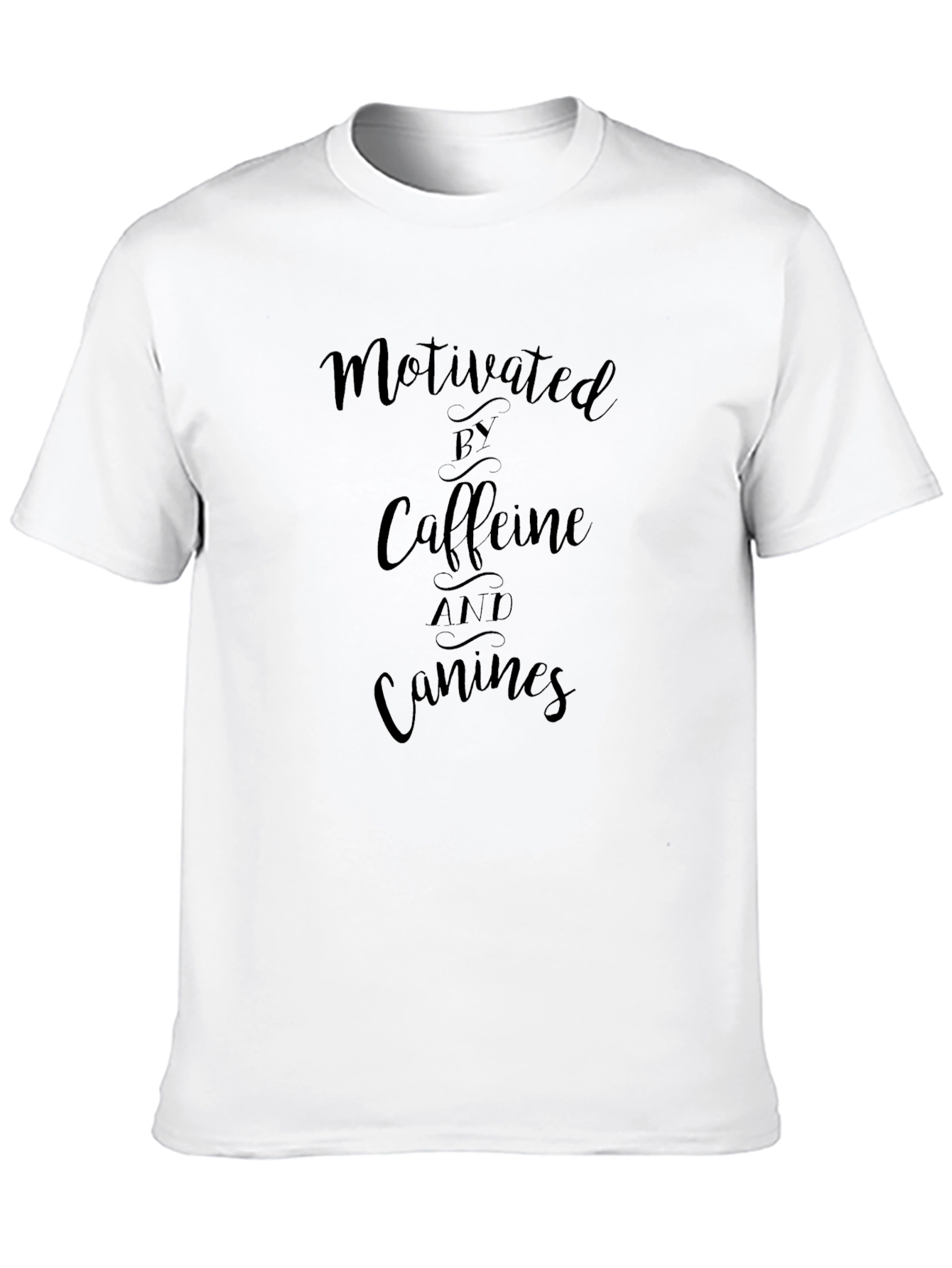 Motivated By Caffeine and Canines Black T-Shirt