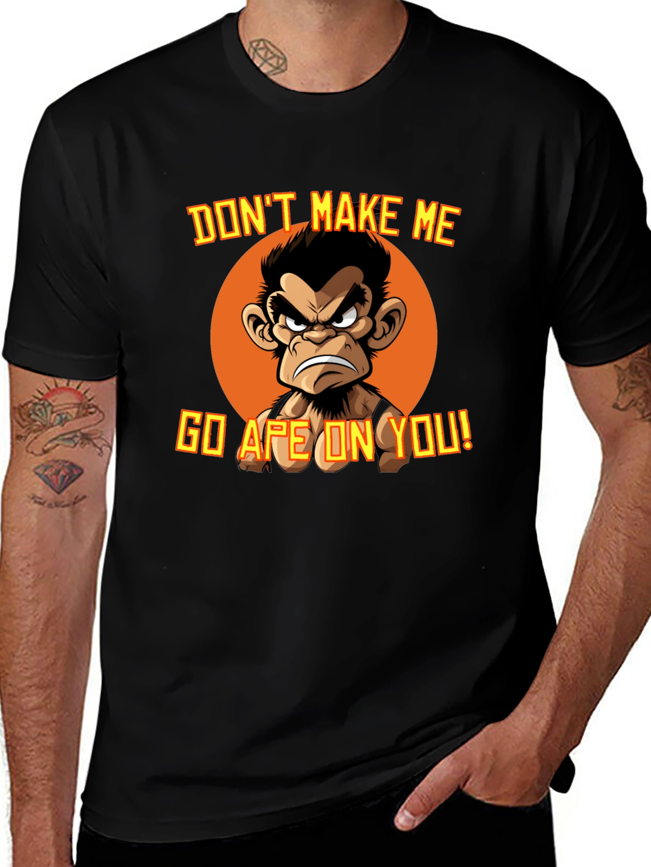 Angry Ape Graphic T-Shirt - Funny Novelty Tee