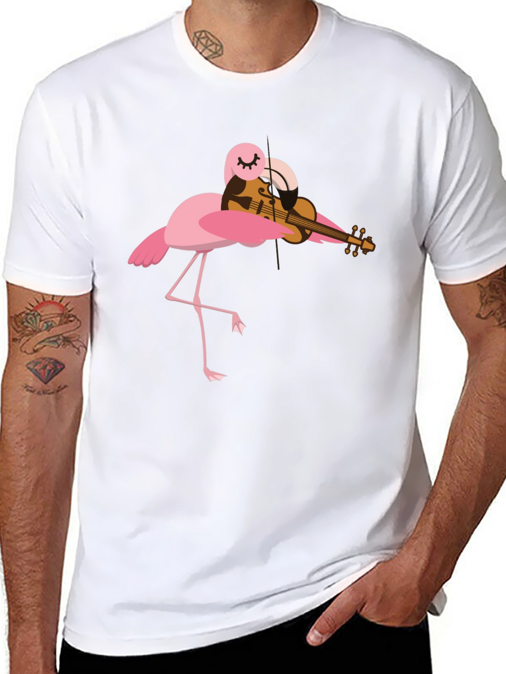 Flamingo Violinist Graphic Tee