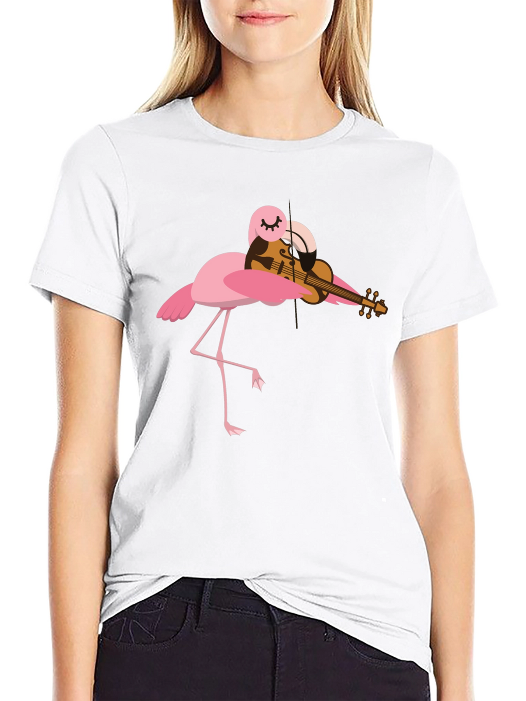 Flamingo Violinist Graphic Tee