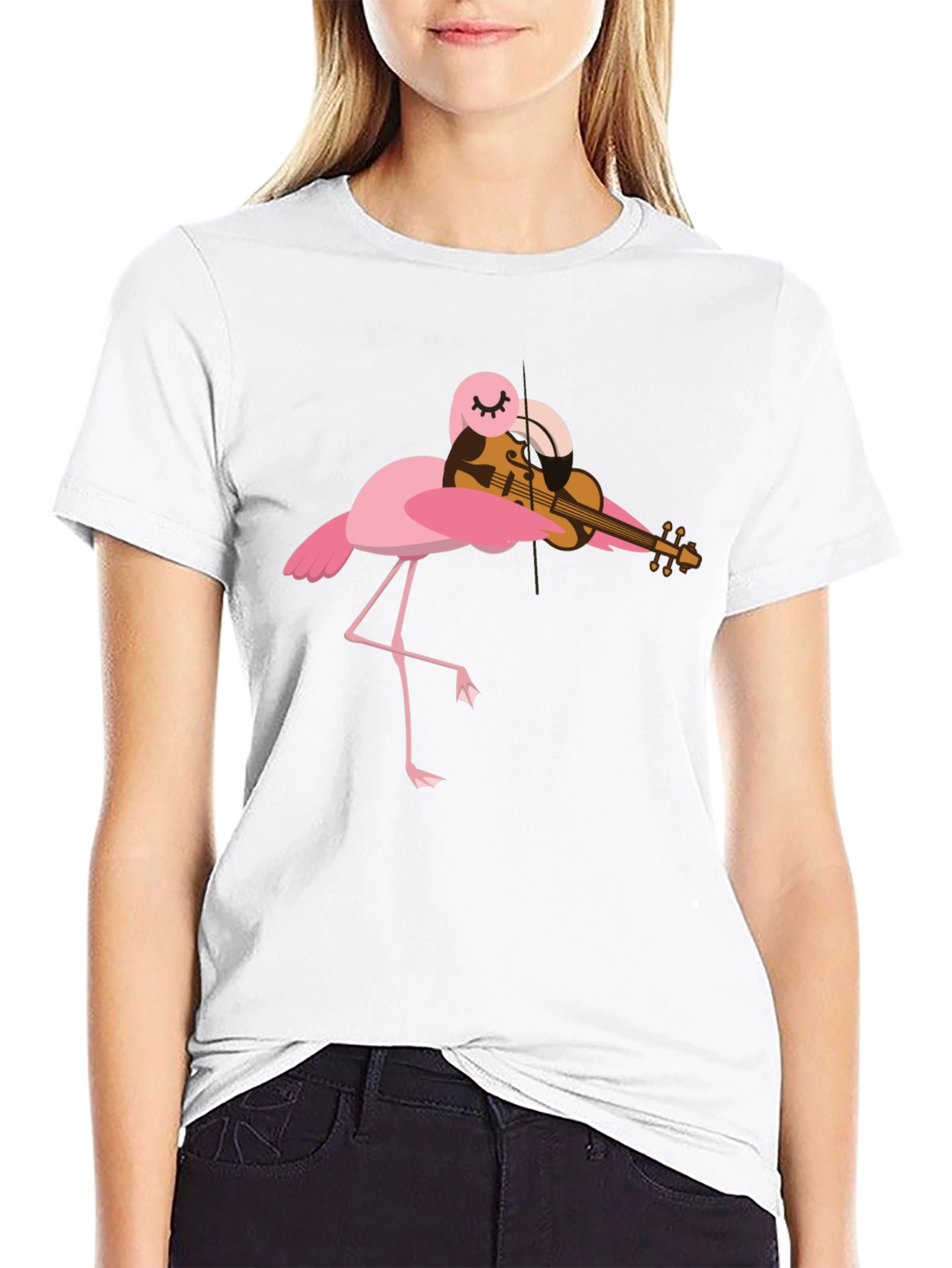Flamingo Violinist Graphic Tee