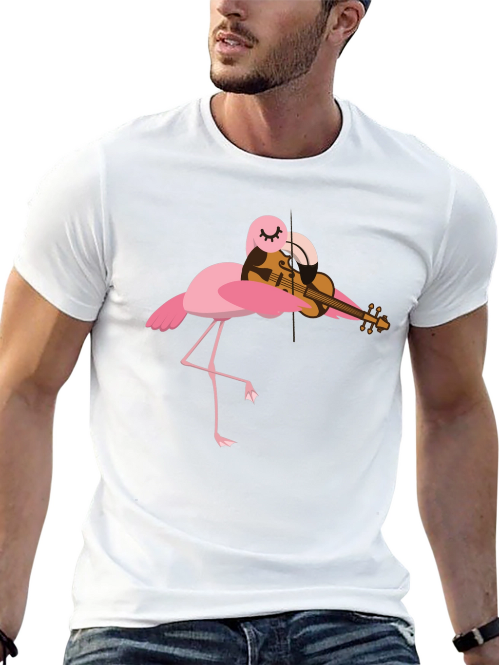 Flamingo Violinist Graphic Tee