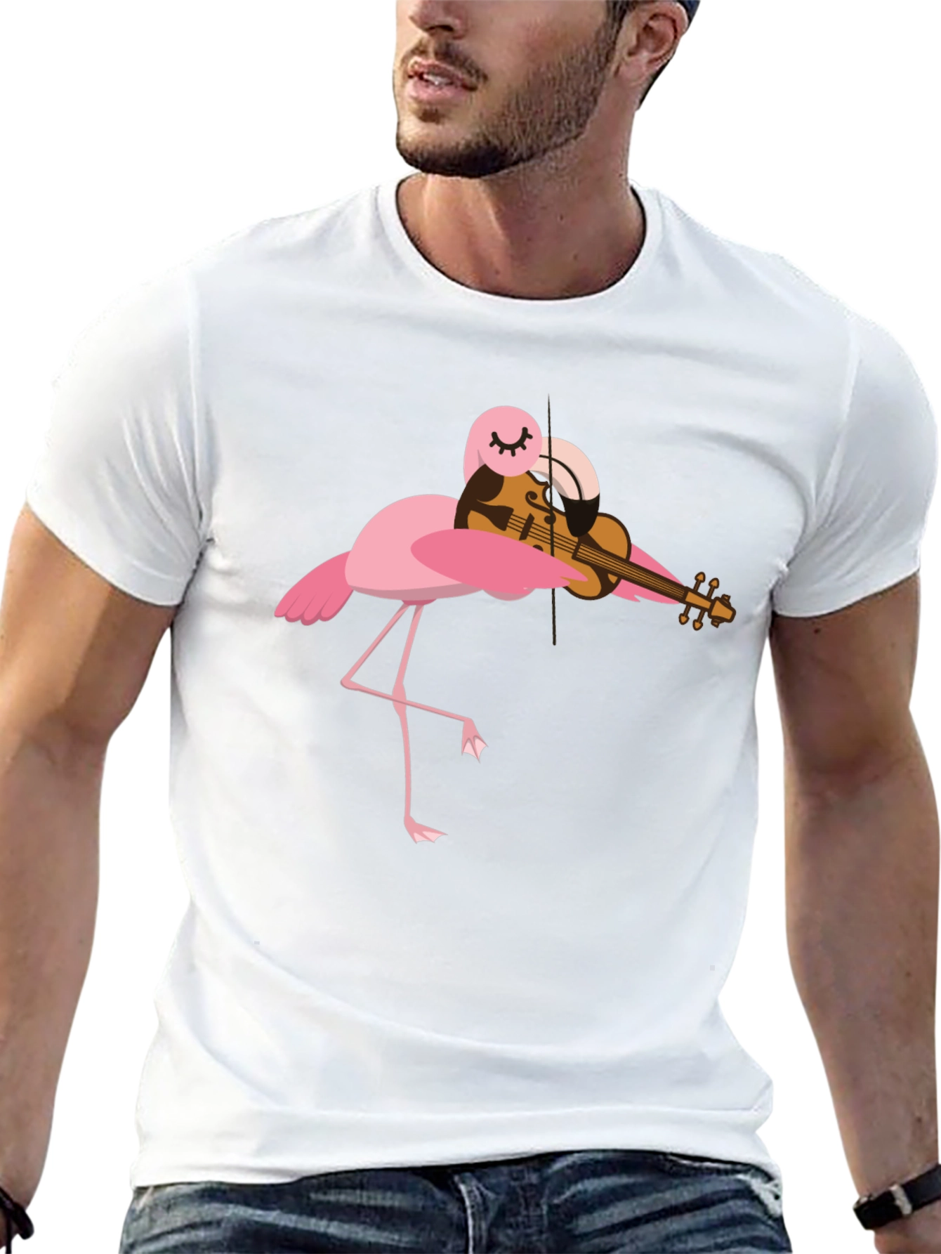Flamingo Violinist Graphic Tee