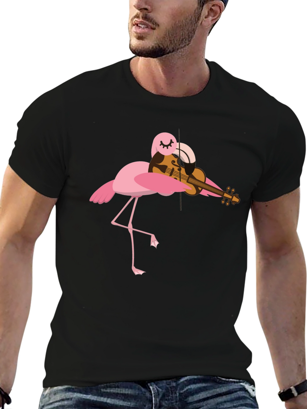 Flamingo Violinist Graphic Tee