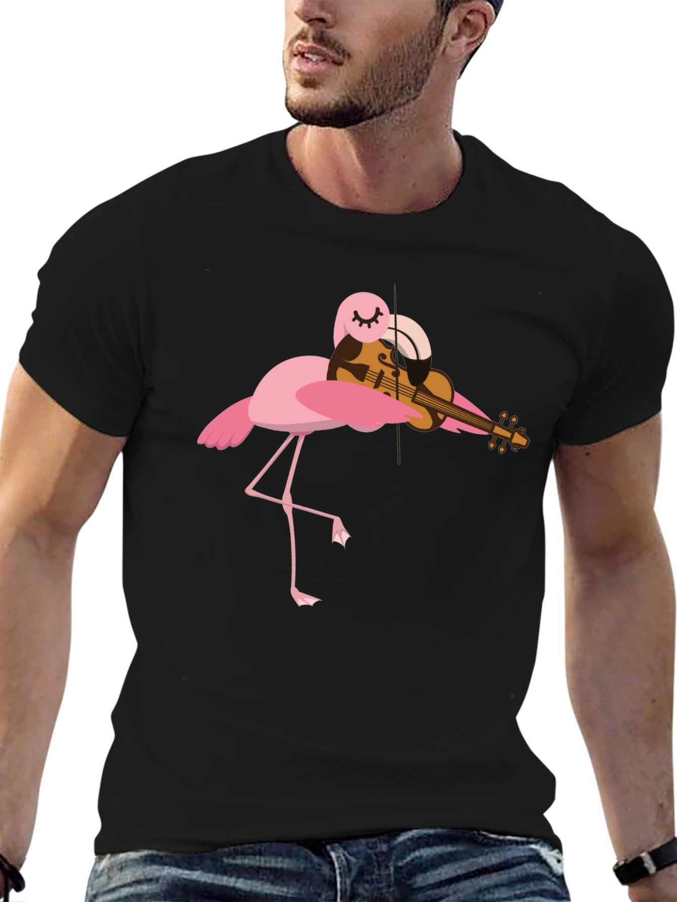 Flamingo Violinist Graphic Tee