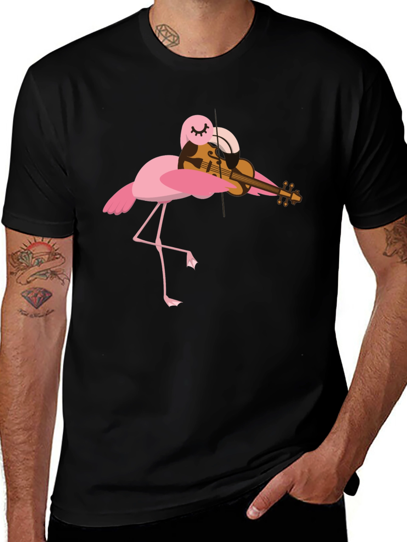 Flamingo Violinist Graphic Tee