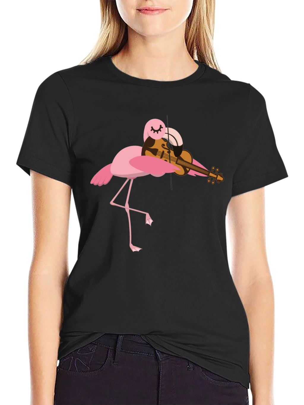 Flamingo Violinist Graphic Tee