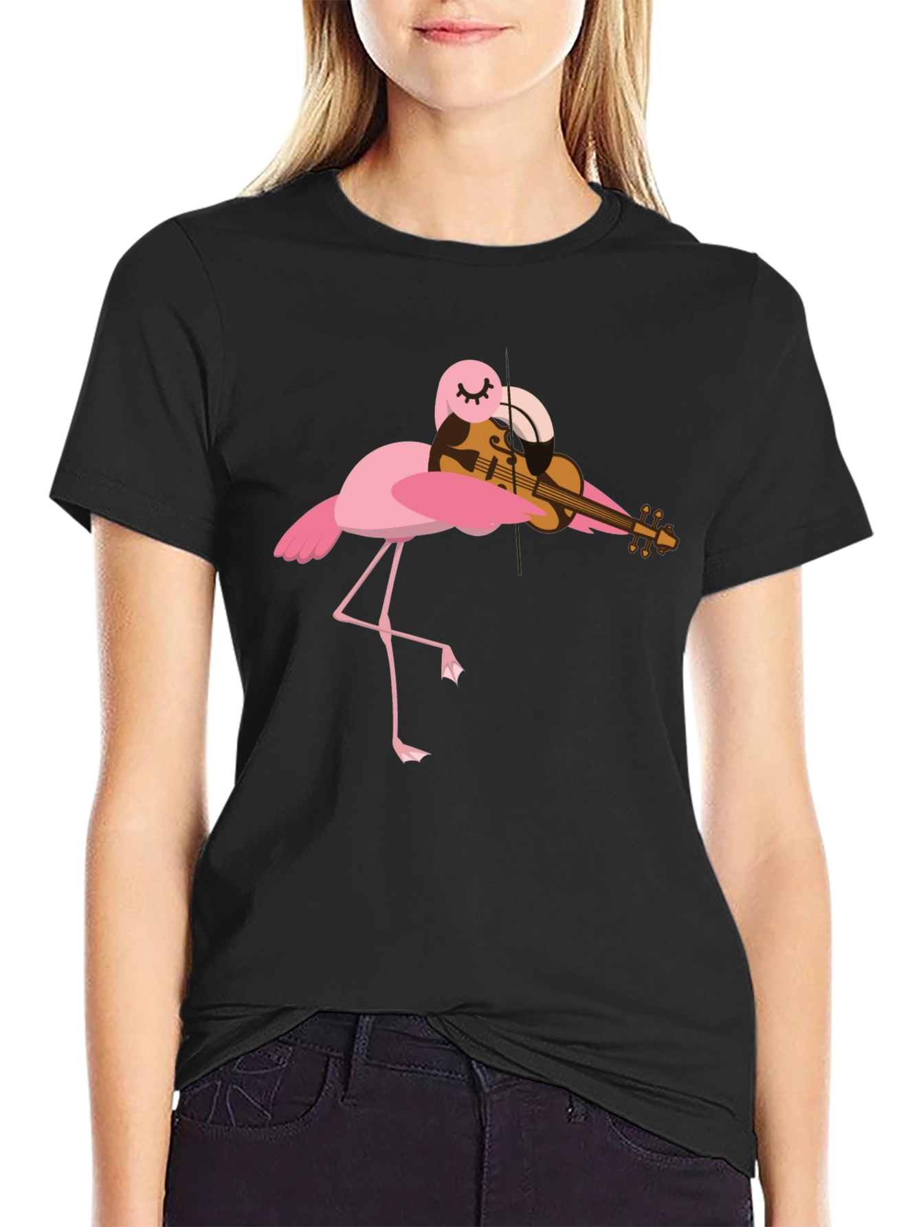 Flamingo Violinist Graphic Tee