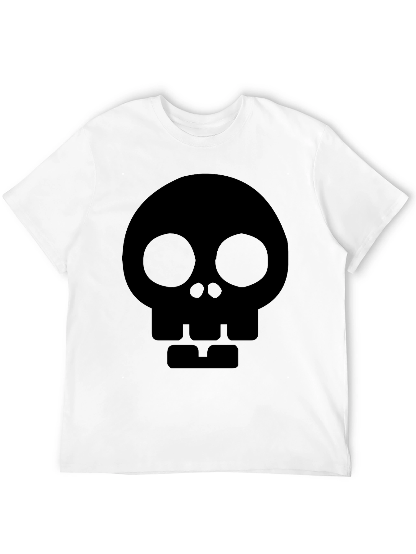 Skull Graphic Tee - Modern Black Cotton T-Shirt