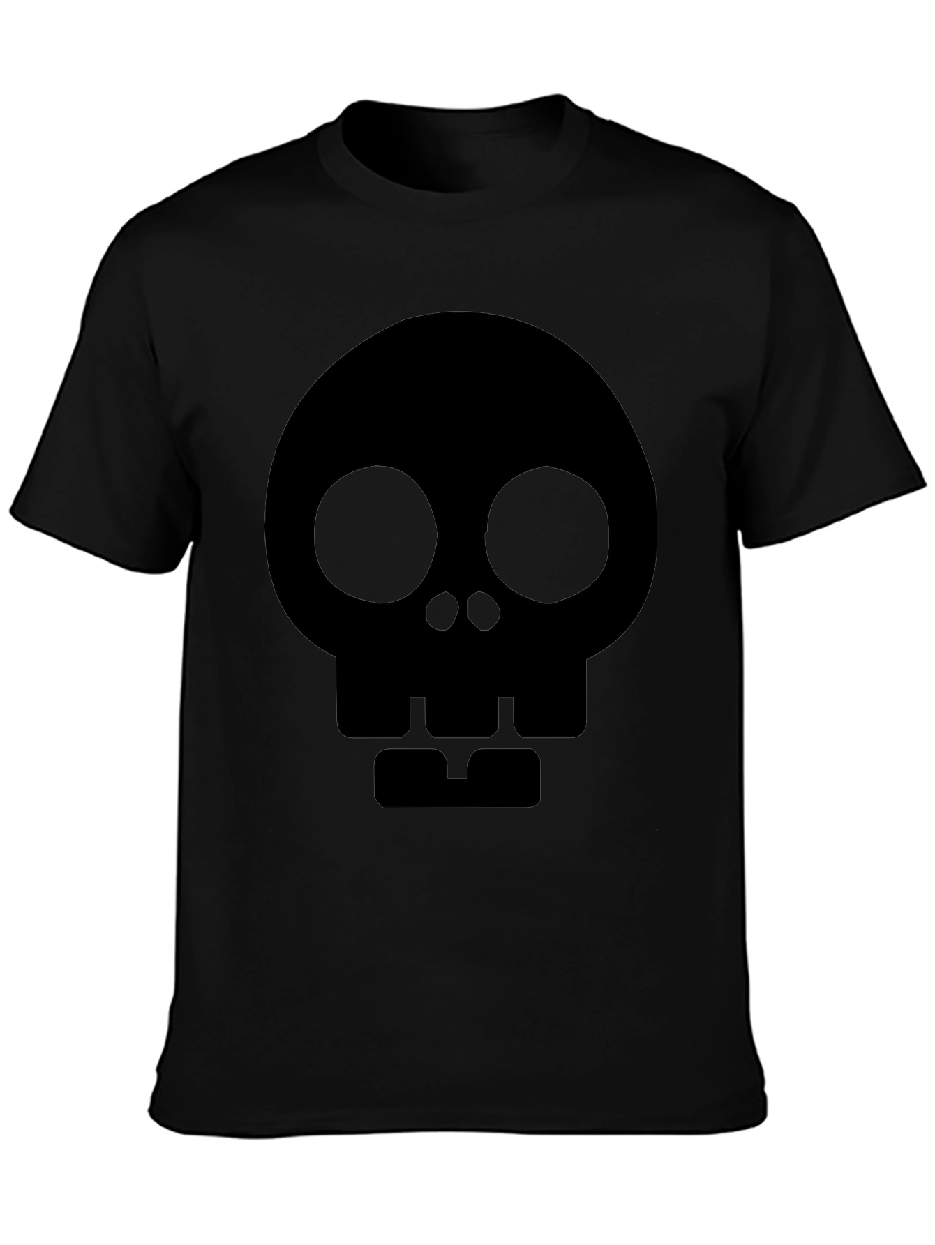 Skull Graphic Tee - Modern Black Cotton T-Shirt
