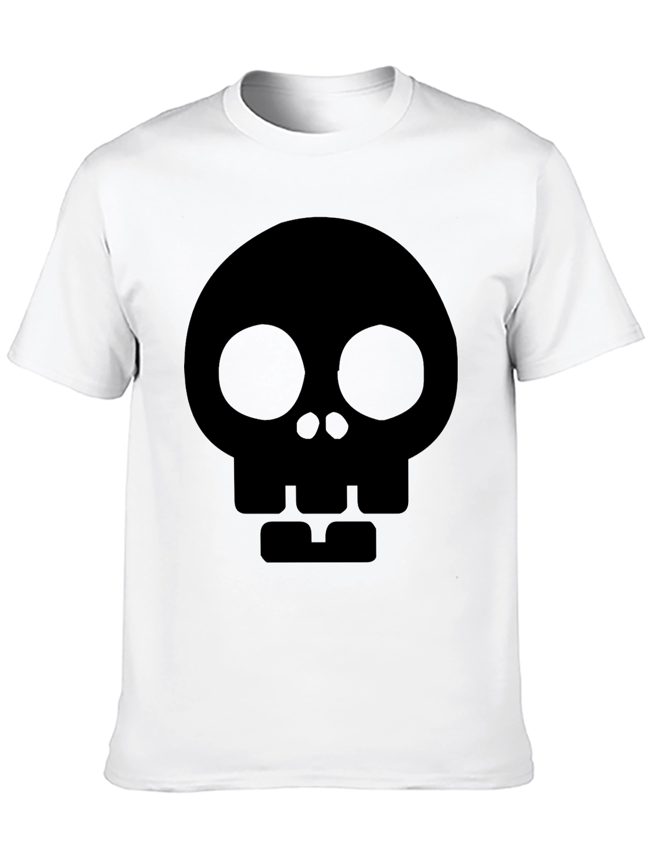 Skull Graphic Tee - Modern Black Cotton T-Shirt