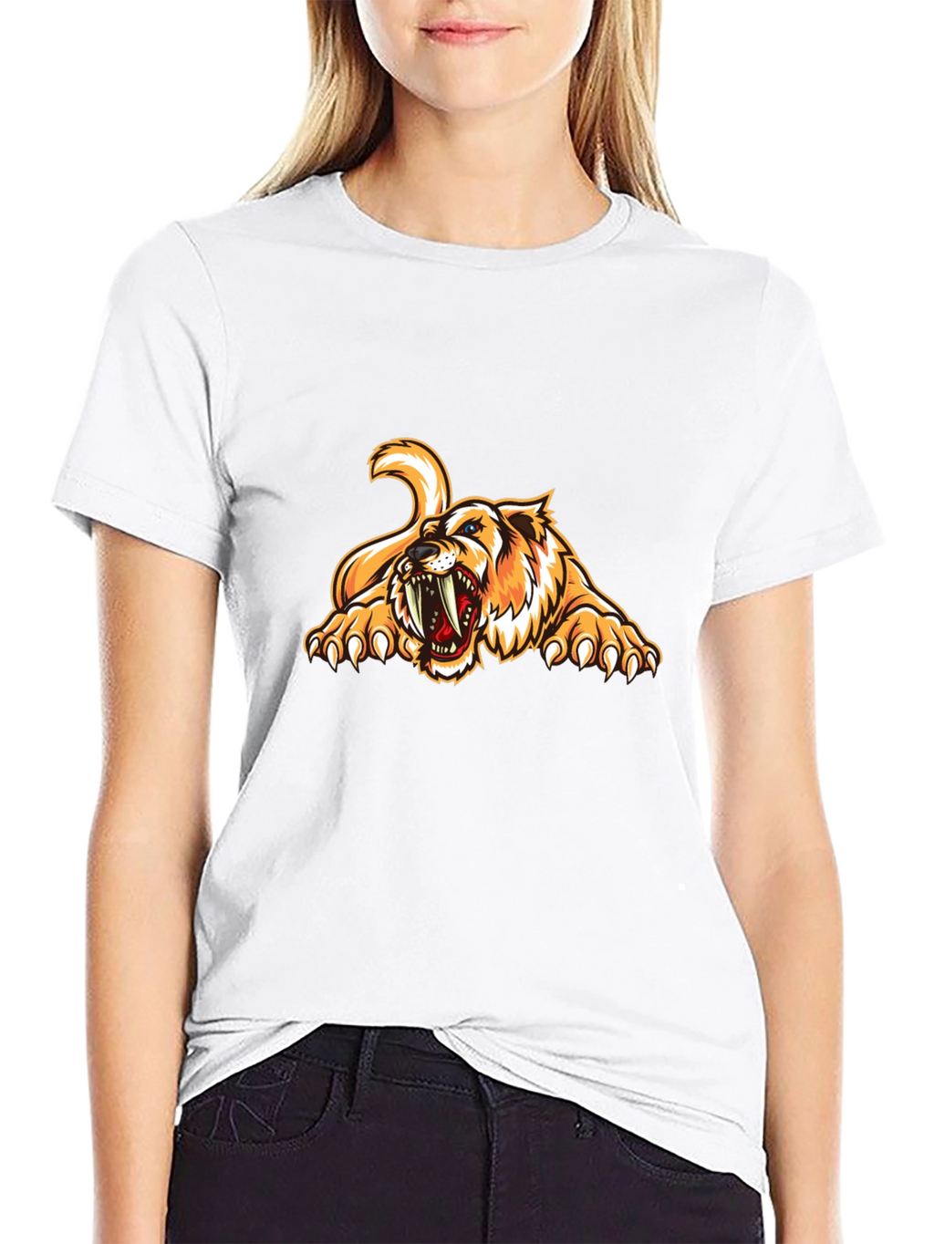 Roaring Saber-Tooth Tiger Graphic Tee