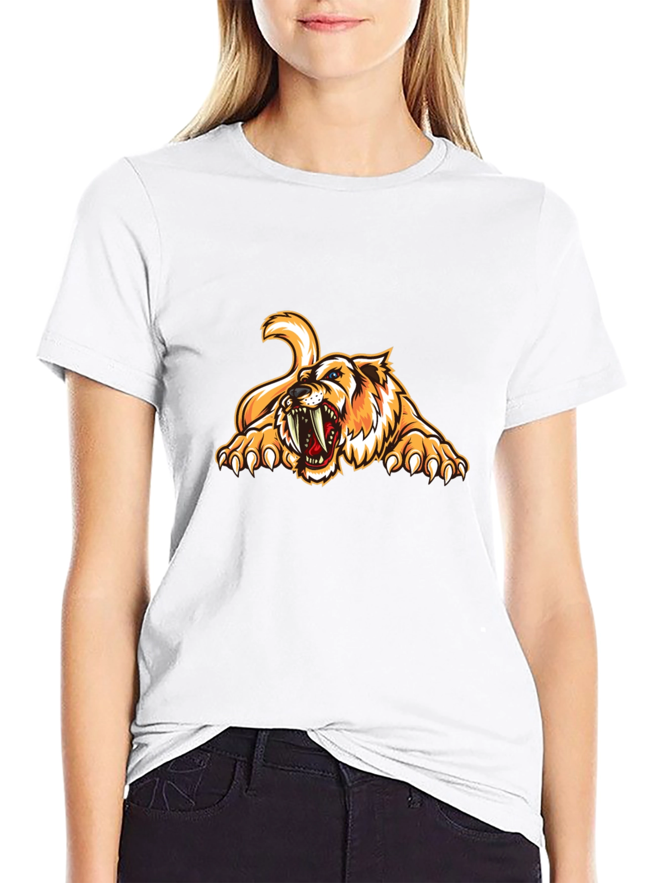 Roaring Saber-Tooth Tiger Graphic Tee