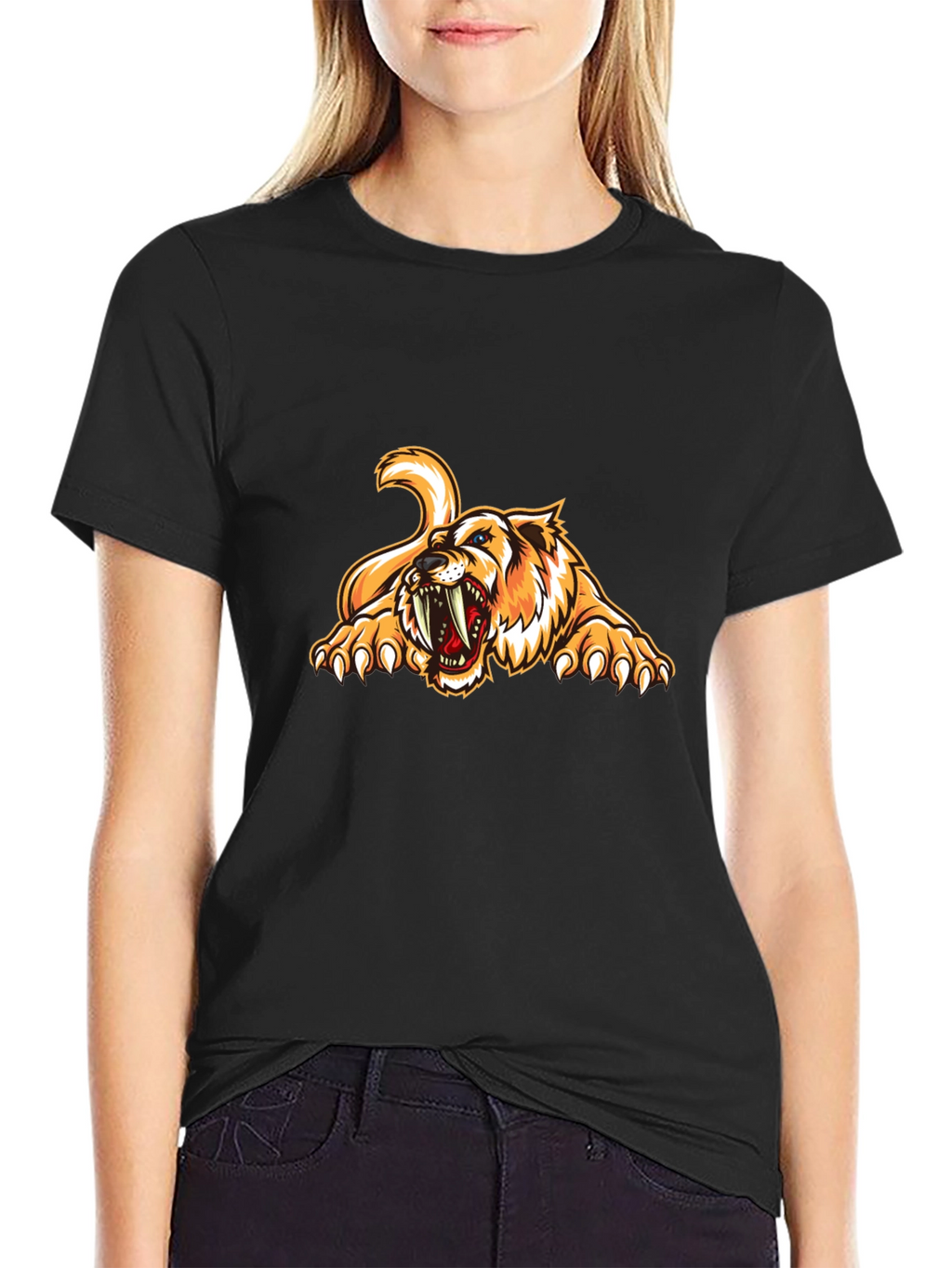 Roaring Saber-Tooth Tiger Graphic Tee