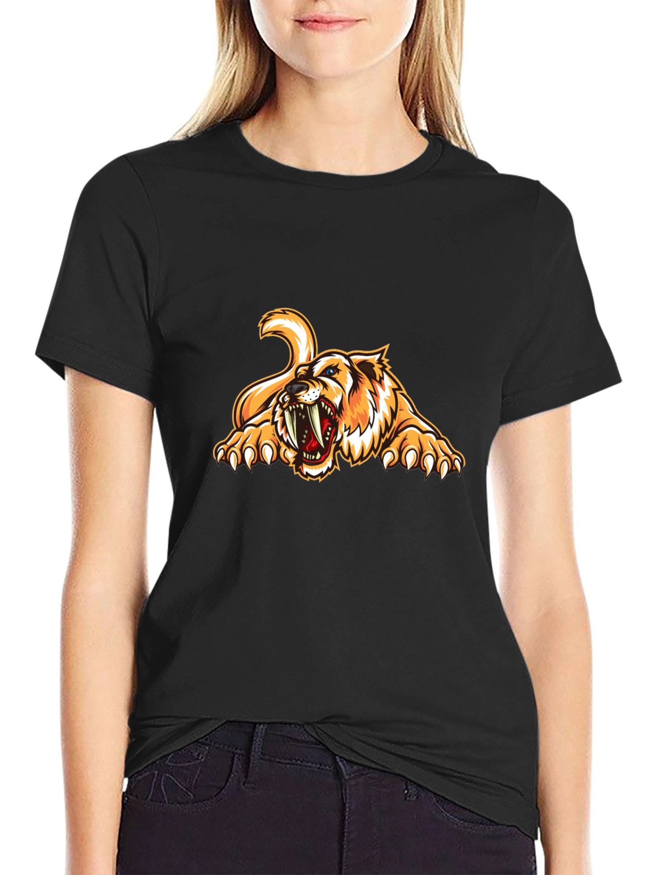 Roaring Saber-Tooth Tiger Graphic Tee