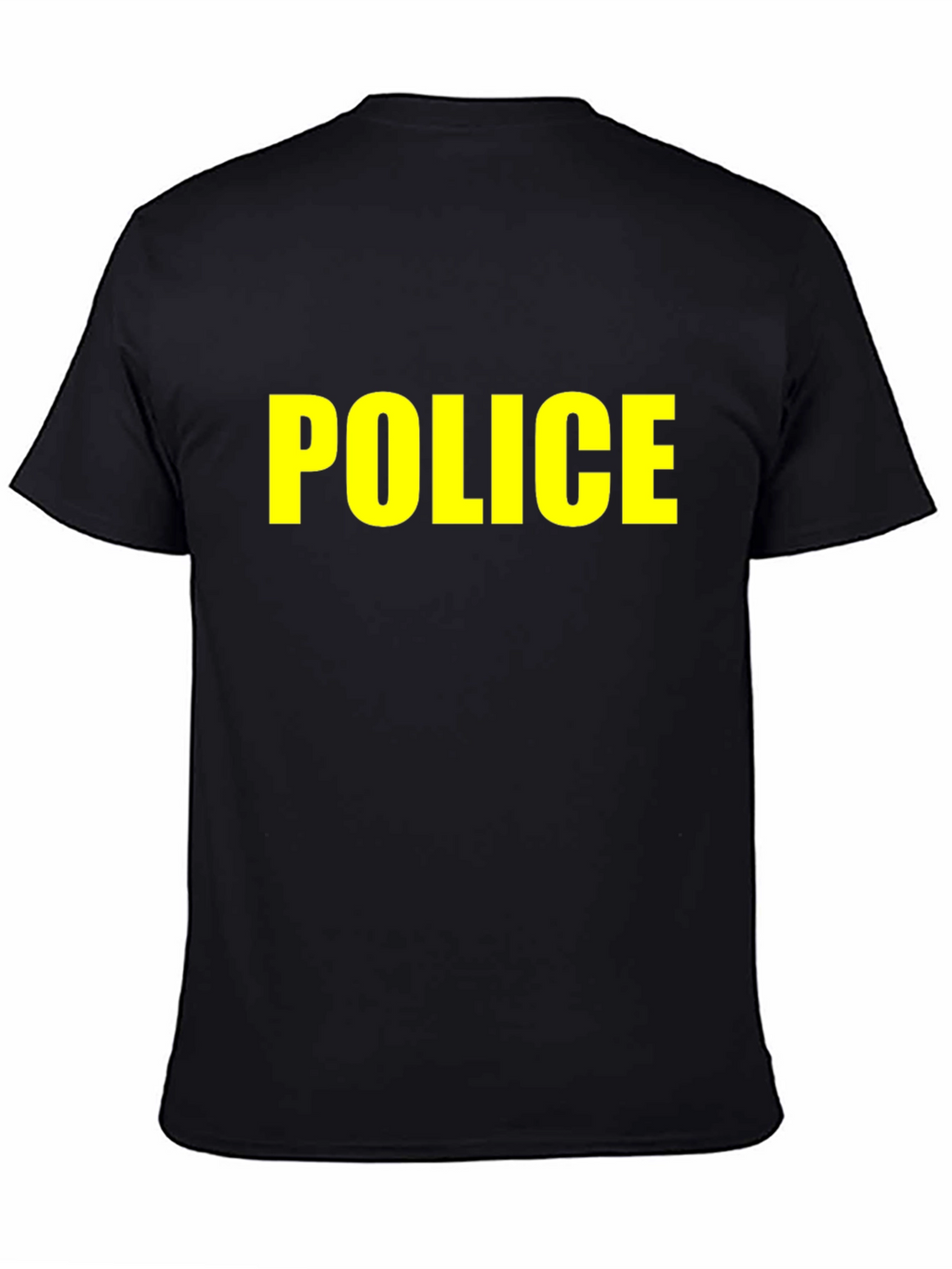 Black Police T-Shirt - Bold Yellow Text