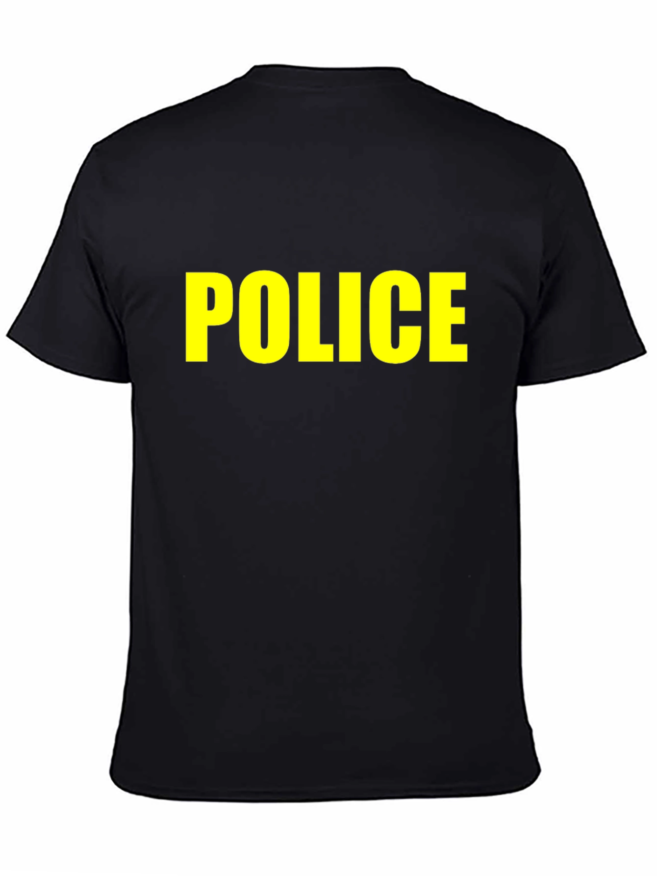 Black Police T-Shirt - Bold Yellow Text