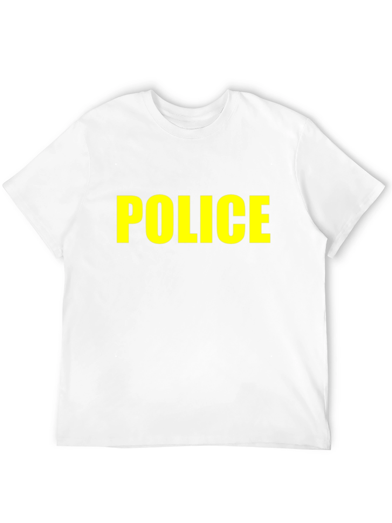Black Police T-Shirt - Bold Yellow Text