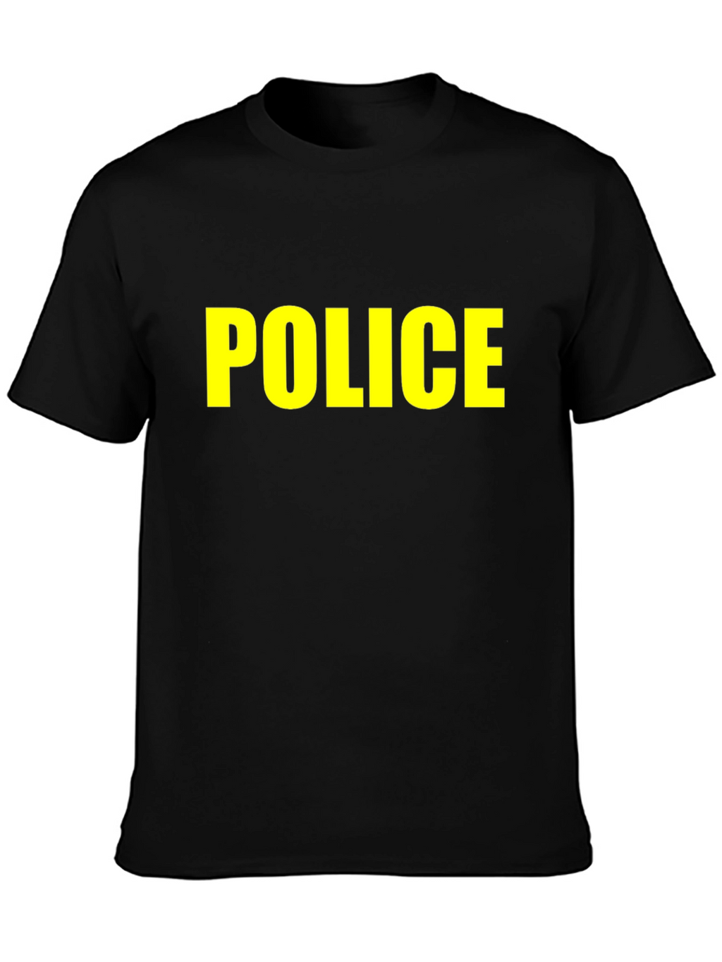 Black Police T-Shirt - Bold Yellow Text