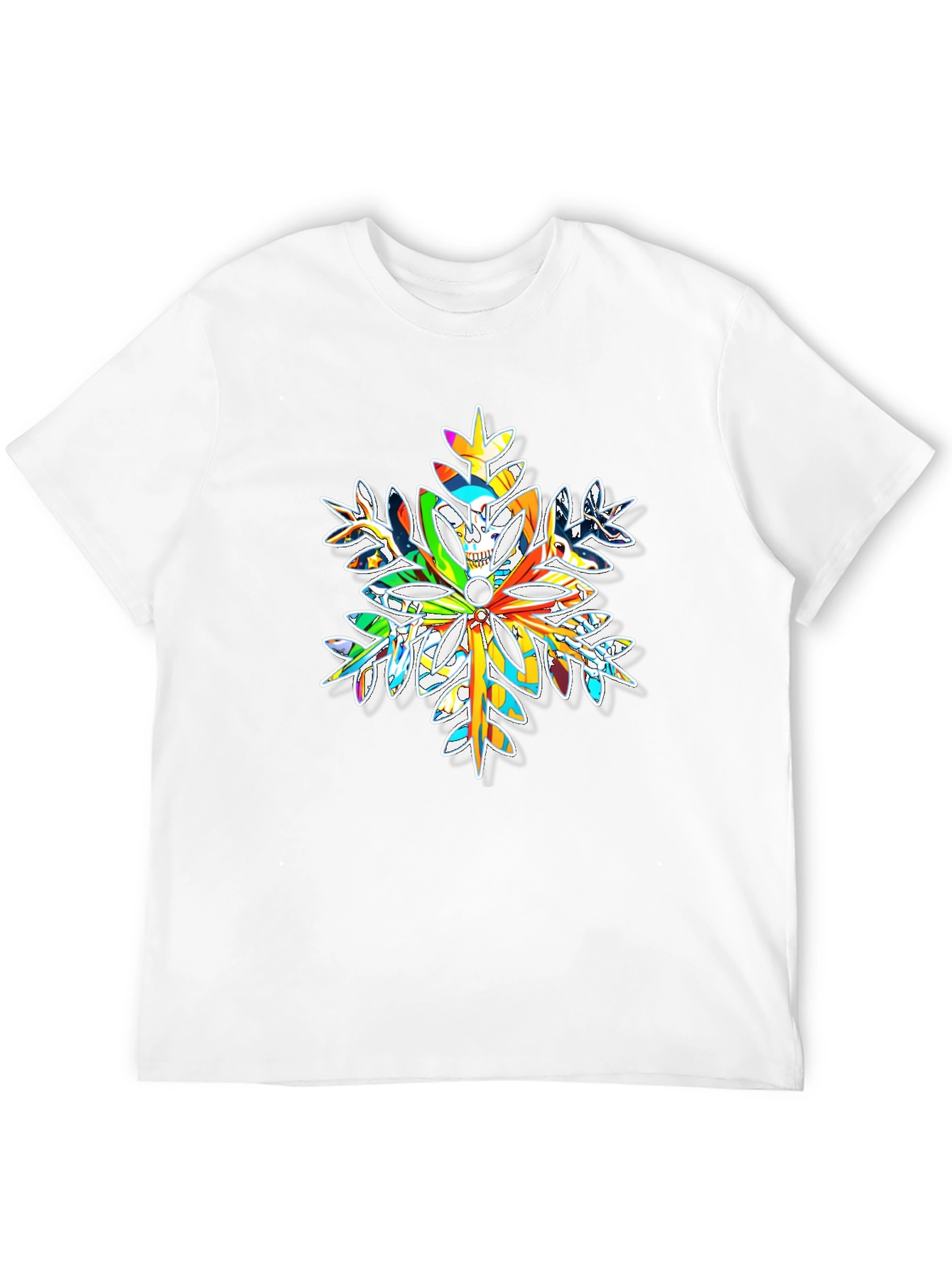 Skull Snowflake Graphic Tee - Bold Winter Style